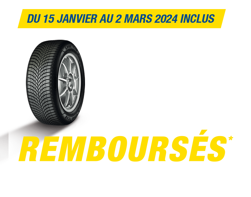 Du 15 janvier au 2 mars 2024 inclus - Jusqu'à 120 euros remboursé par virement bancaire pour 2 ou 4 pneus achetés